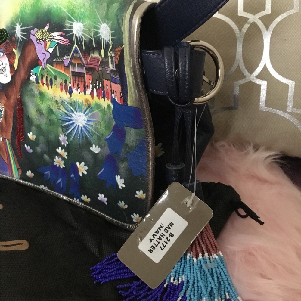NWT Disney MAD HATTER Limited Edition Leather Sharif Shoulder Bag - Picture 5 of 14